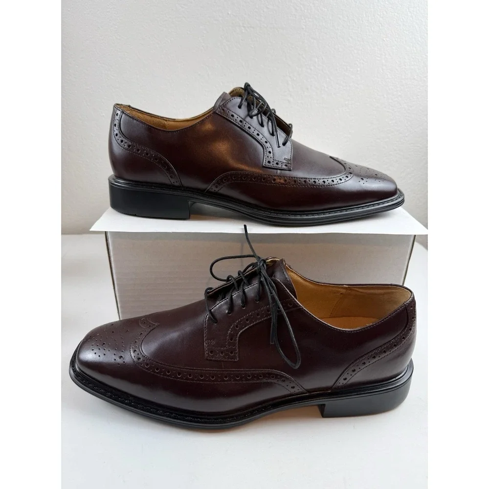Vintage Y2K Rockport DresSports Mens Burgundy Leather Wingtip Oxford Shoes 10W